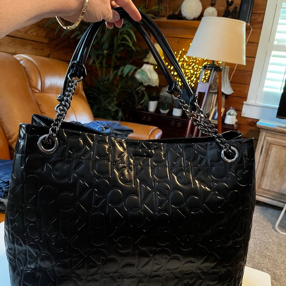 Black Embossed Logo Tote Bag - Calvin Klein
